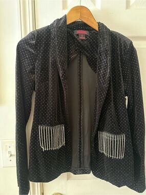 Velvet Glitter & Rhinestone Blazer